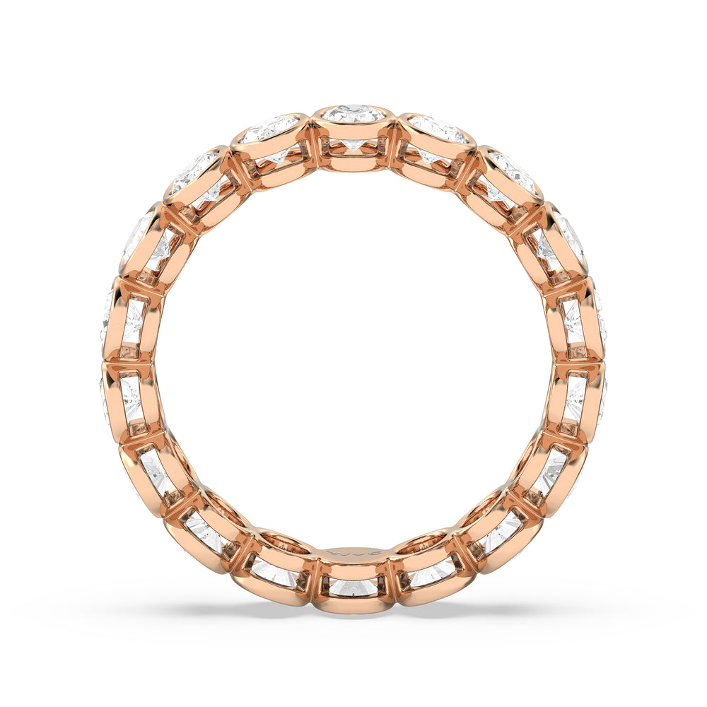 Oval Bezel Eternity Ring with 18KT Rose Gold / Lab / 3 Cut Diamond in 14KT Rose Gold / Lab / 3 view 2
