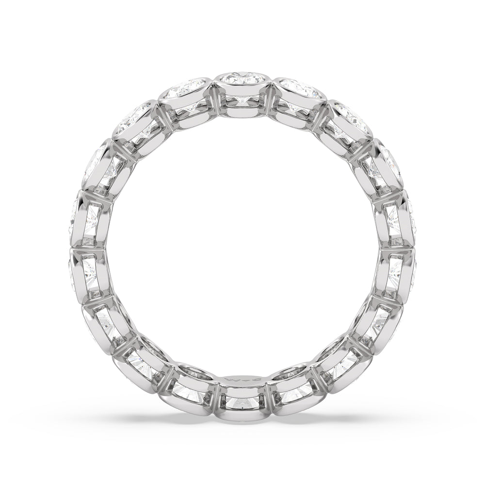 Oval Bezel Eternity Ring with Platinum / Lab / 3 Cut Diamond in 14KT Platinum / Lab / 3 view 2
