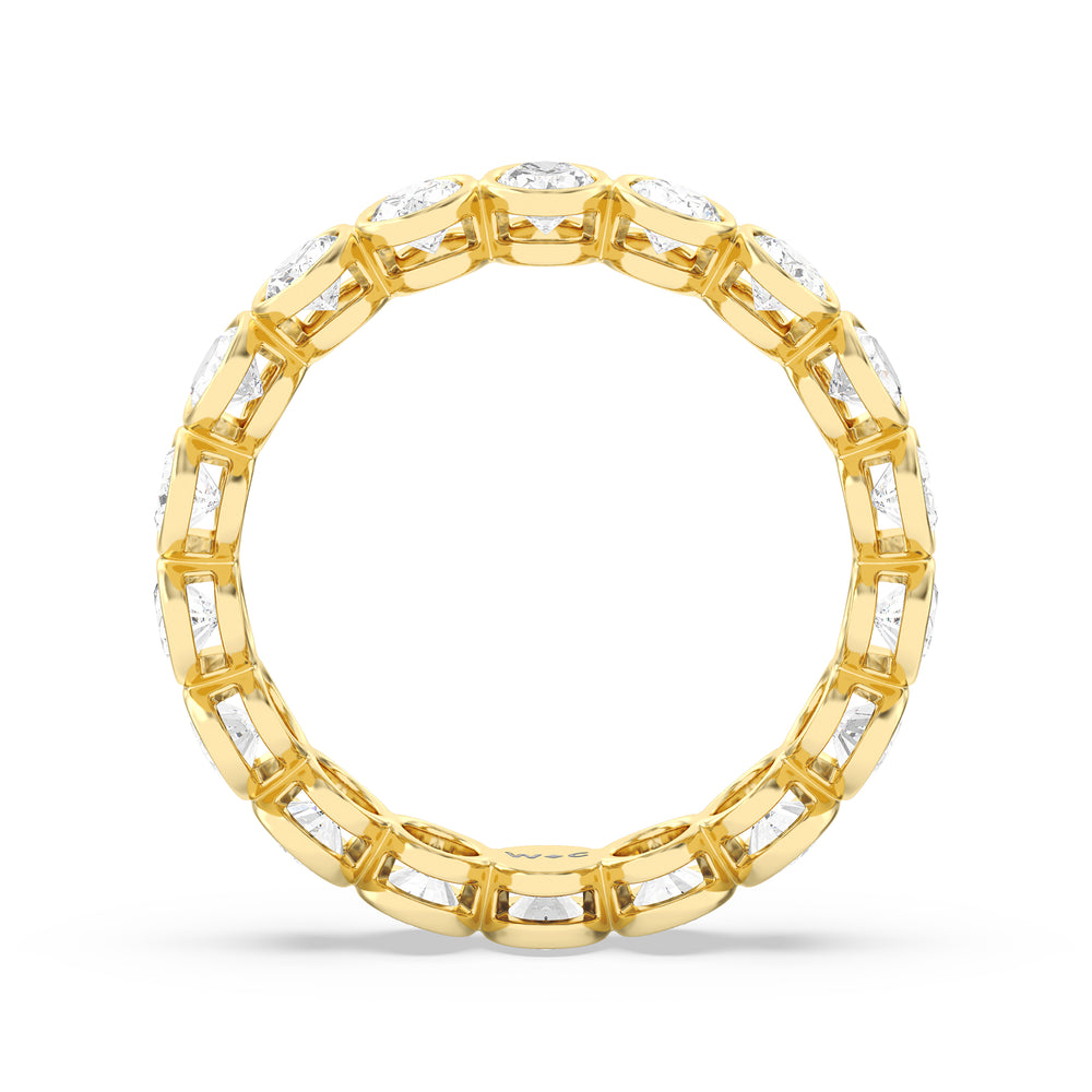 Oval Bezel Eternity Ring with 18KT Yellow Gold / Lab / 3 Cut Diamond in 14KT Yellow Gold / Lab / 3 view 2
