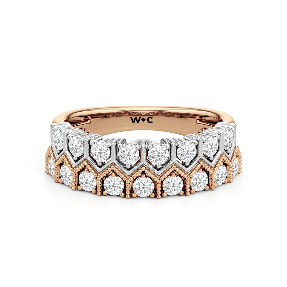 The LeVeque Ring with Mar Cut Diamond in 14KT White & Rose Gold / Lab / 04 view 2
