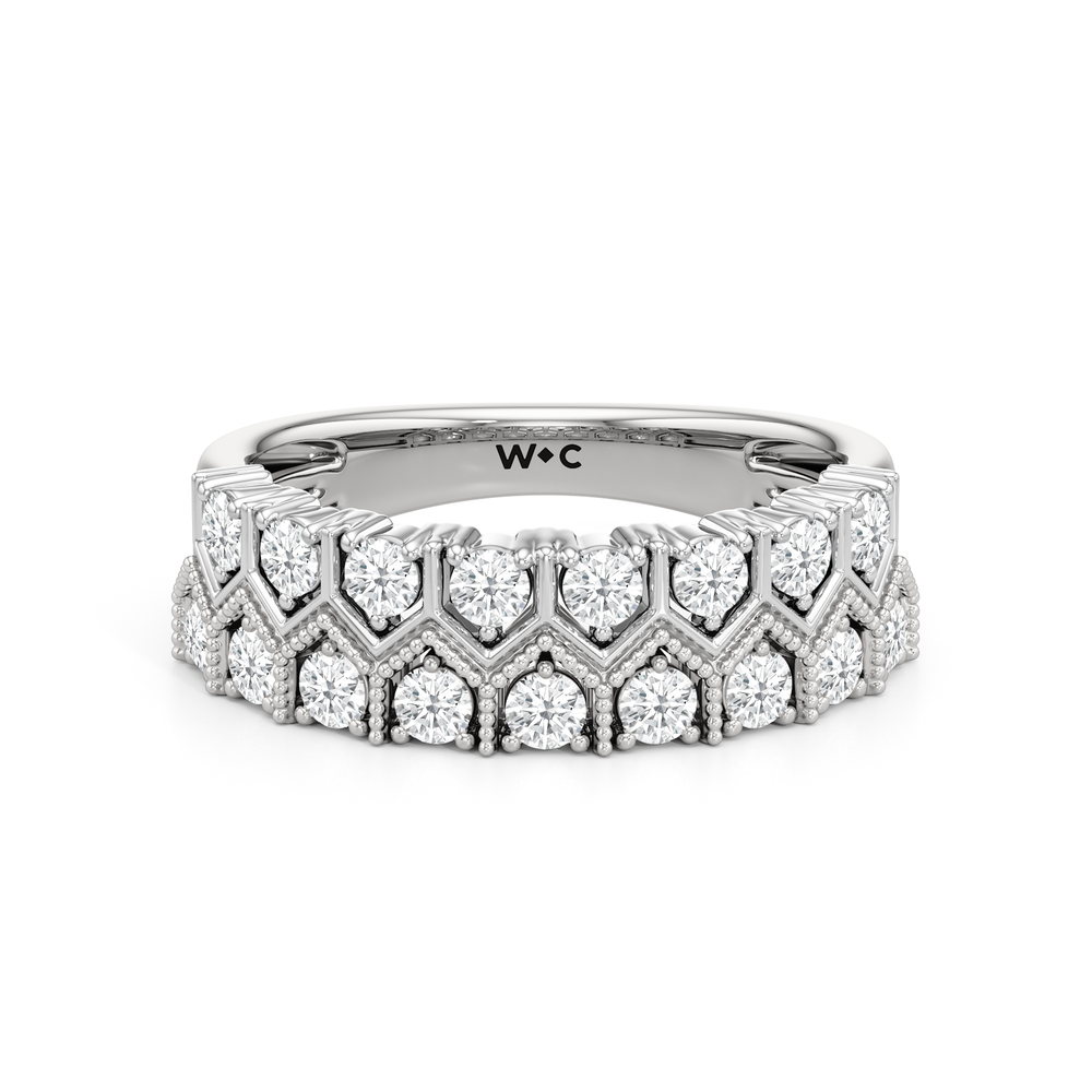 The LeVeque Ring with Mar Cut Diamond in 14KT Platinum / Lab / 04 view 2
