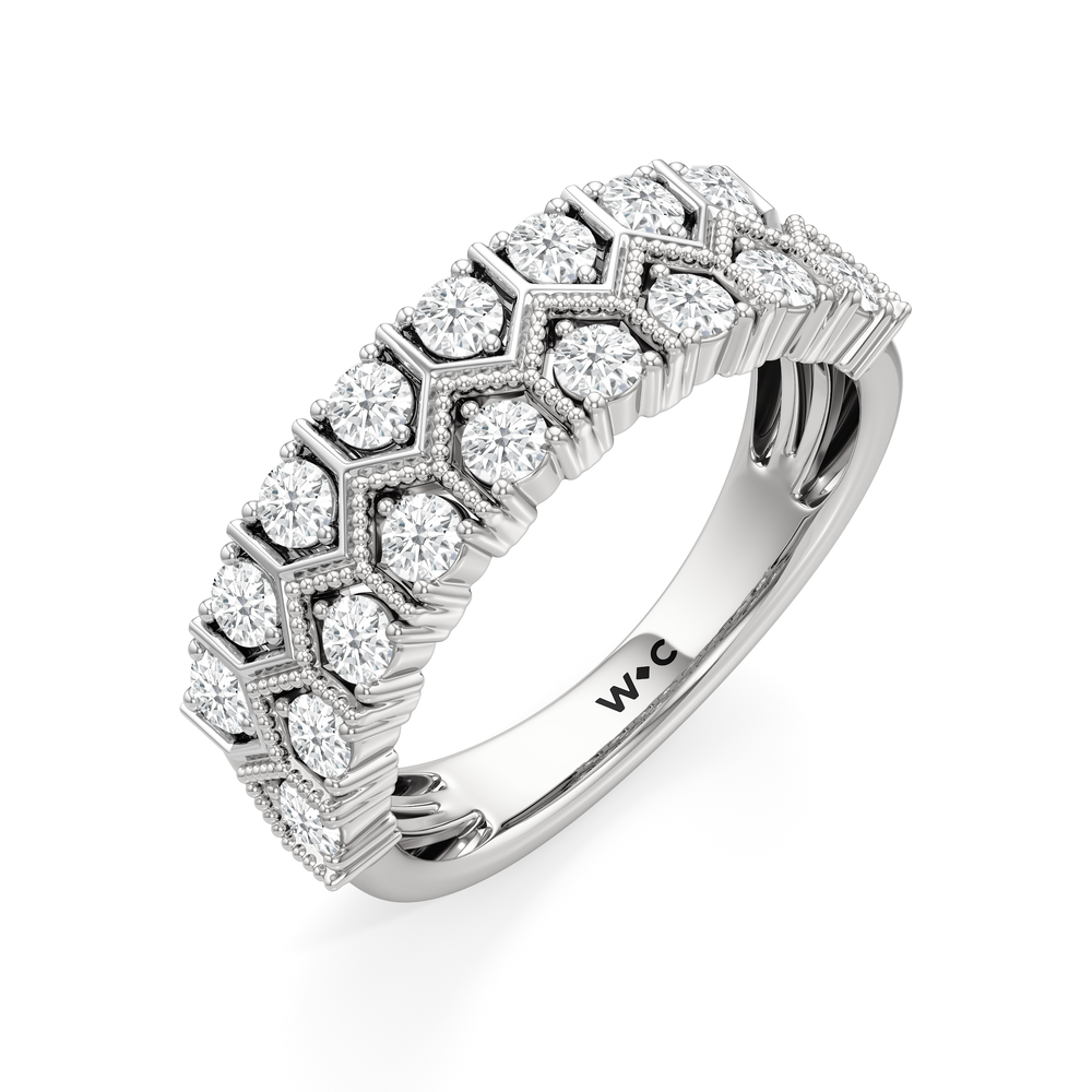 The LeVeque Ring with Mar Cut Diamond in 14KT Platinum / Lab / 04 view 4
