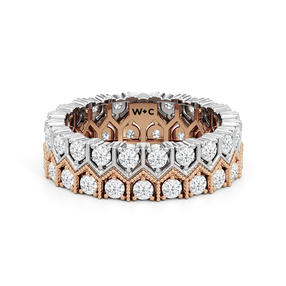 The Piscine Ring with 18KT White & Rose Gold / Lab / 1 9/10 Cut Diamond in 14KT White & Rose Gold / Lab / 1 9/10 view 2

