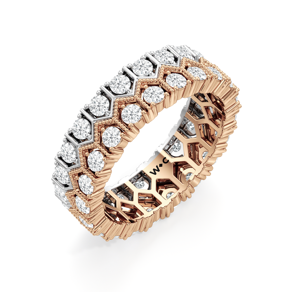 The Piscine Ring with 18KT White & Rose Gold / Lab / 1 7/8 Cut Diamond in 14KT White & Rose Gold / Lab / 1 7/8 view 4
