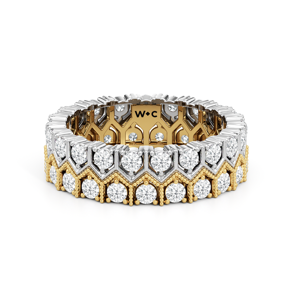 The Piscine Ring with 18KT White & Yellow Gold / Lab / 1 9/10 Cut Diamond in 14KT White & Yellow Gold / Lab / 1 9/10 view 2

