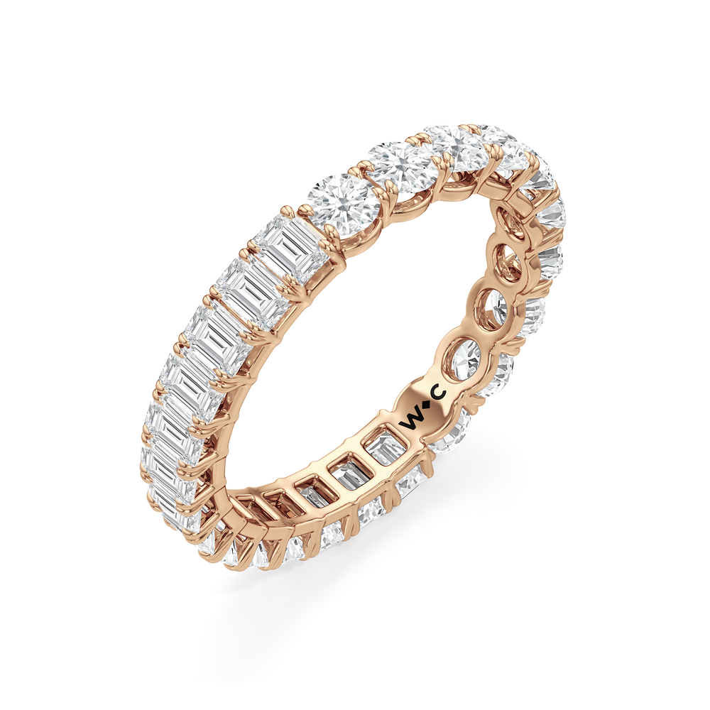 Gemini Half & Half Eternity Band (F/G SI+) with 18KT Rose Gold / Lab / 3 Cut Diamond in 14KT Rose Gold / Lab / 3 view 5
