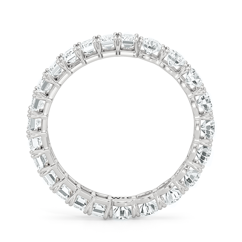 Gemini Half & Half Eternity Band (F/G SI+) with Platinum / Lab / 3 Cut Diamond in 14KT Platinum / Lab / 3 view 4

