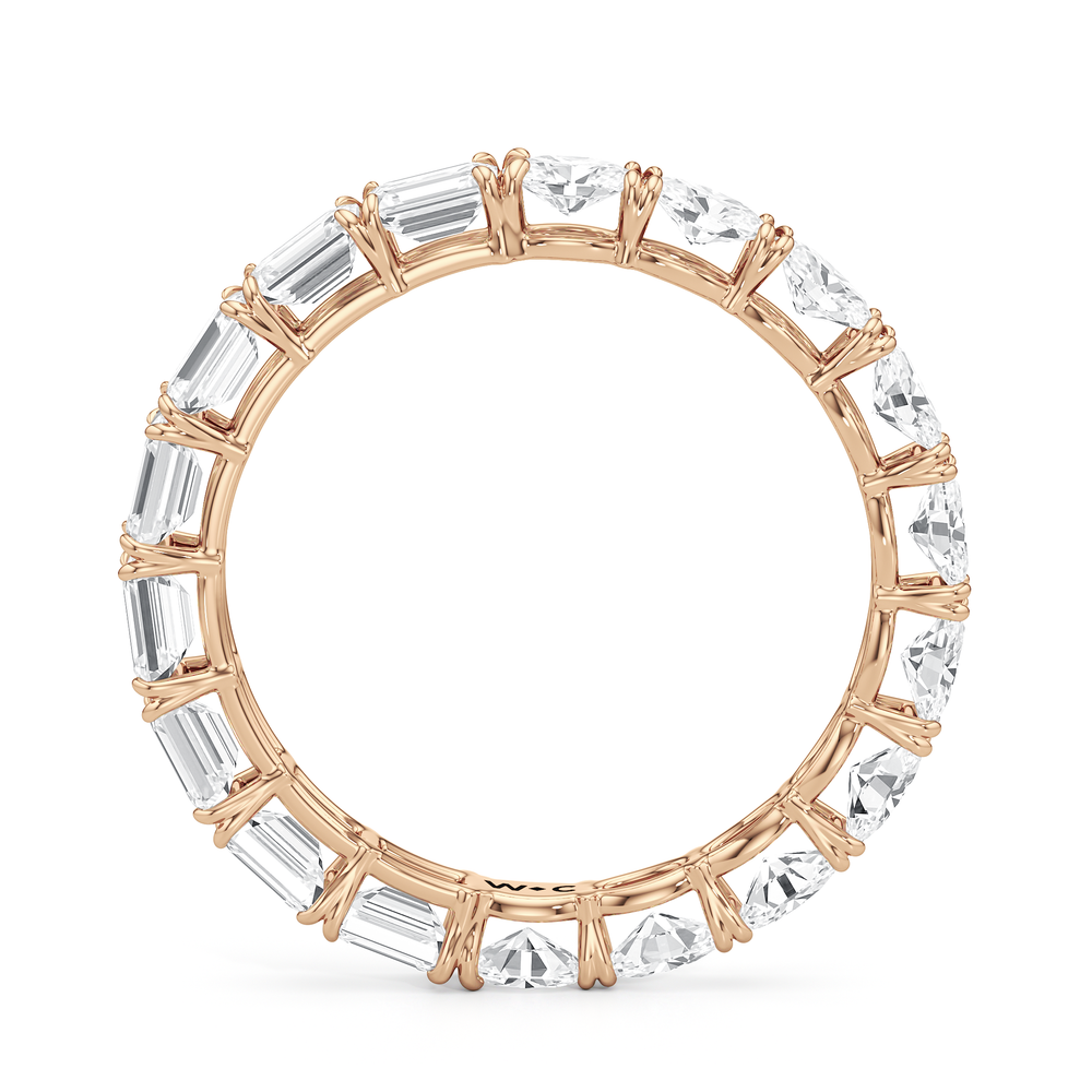 Equinox Half & Half Eternity Band (F/G SI+) with 18KT Rose Gold / Lab / 3 Cut Diamond in 14KT Rose Gold / Lab / 3 view 4
