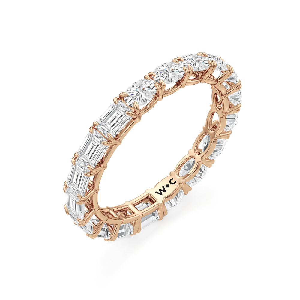 Equinox Half & Half Eternity Band (E+ VS+) with 18KT Rose Gold / Lab / 3 Cut Diamond in 14KT Rose Gold / Lab / 3 view 5
