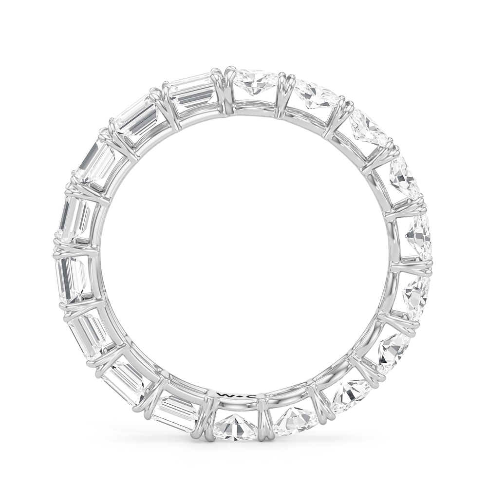 Equinox Half & Half Eternity Band (F/G SI+) with Platinum / Lab / 3 Cut Diamond in 14KT Platinum / Lab / 3 view 4
