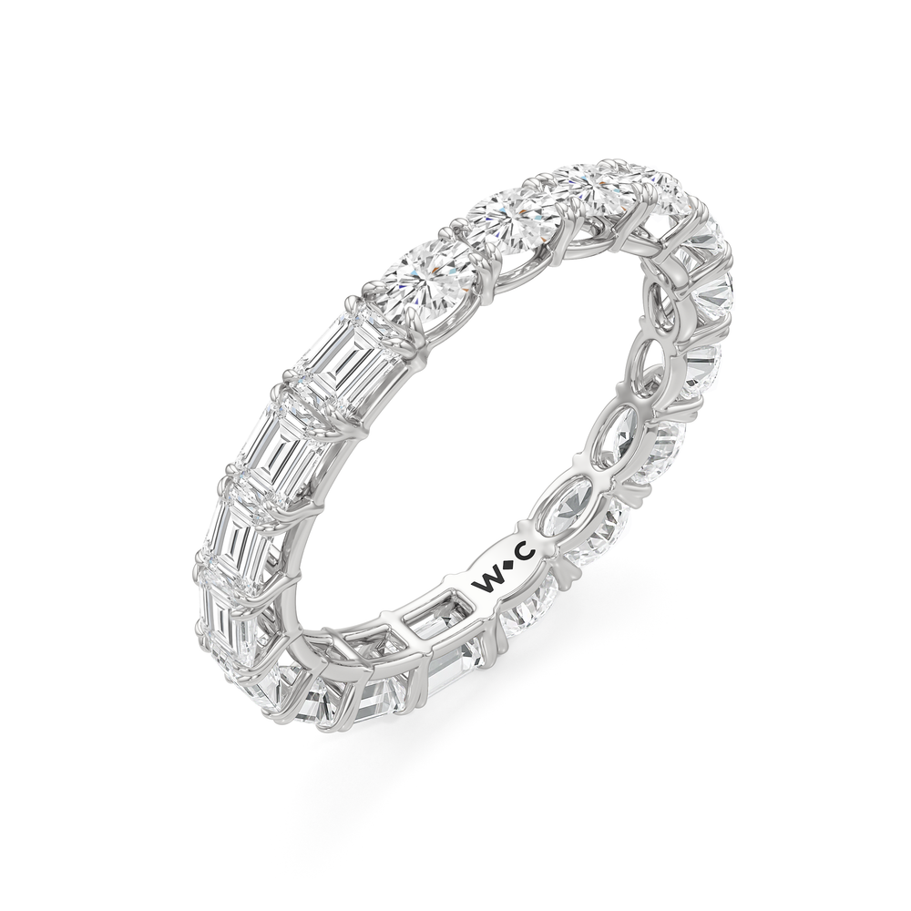 Equinox Half & Half Eternity Band (E+ VS+) with Platinum / Lab / 3 Cut Diamond in 14KT Platinum / Lab / 3 view 5
