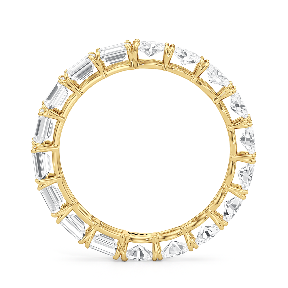 Equinox Half & Half Eternity Band (F/G SI+) with 18KT Yellow Gold / Lab / 3 Cut Diamond in 14KT Yellow Gold / Lab / 3 view 4
