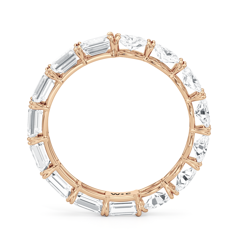 Equinox Half & Half Eternity Band (E+ VS+) with 18KT Rose Gold / Lab / 4 Cut Diamond in 14KT Rose Gold / Lab / 4 view 4
