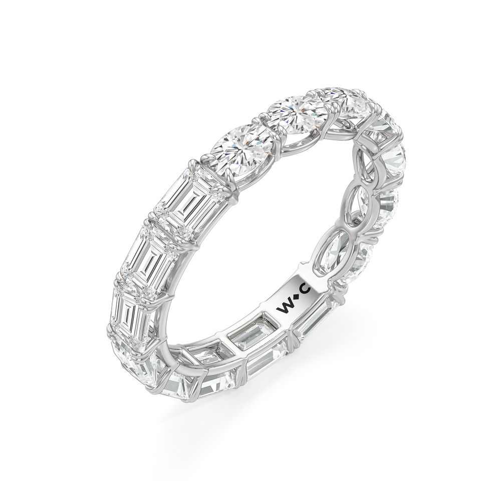 Equinox Half & Half Eternity Band (E+ VS+) with Platinum / Lab / 4 Cut Diamond in 14KT Platinum / Lab / 4 view 5

