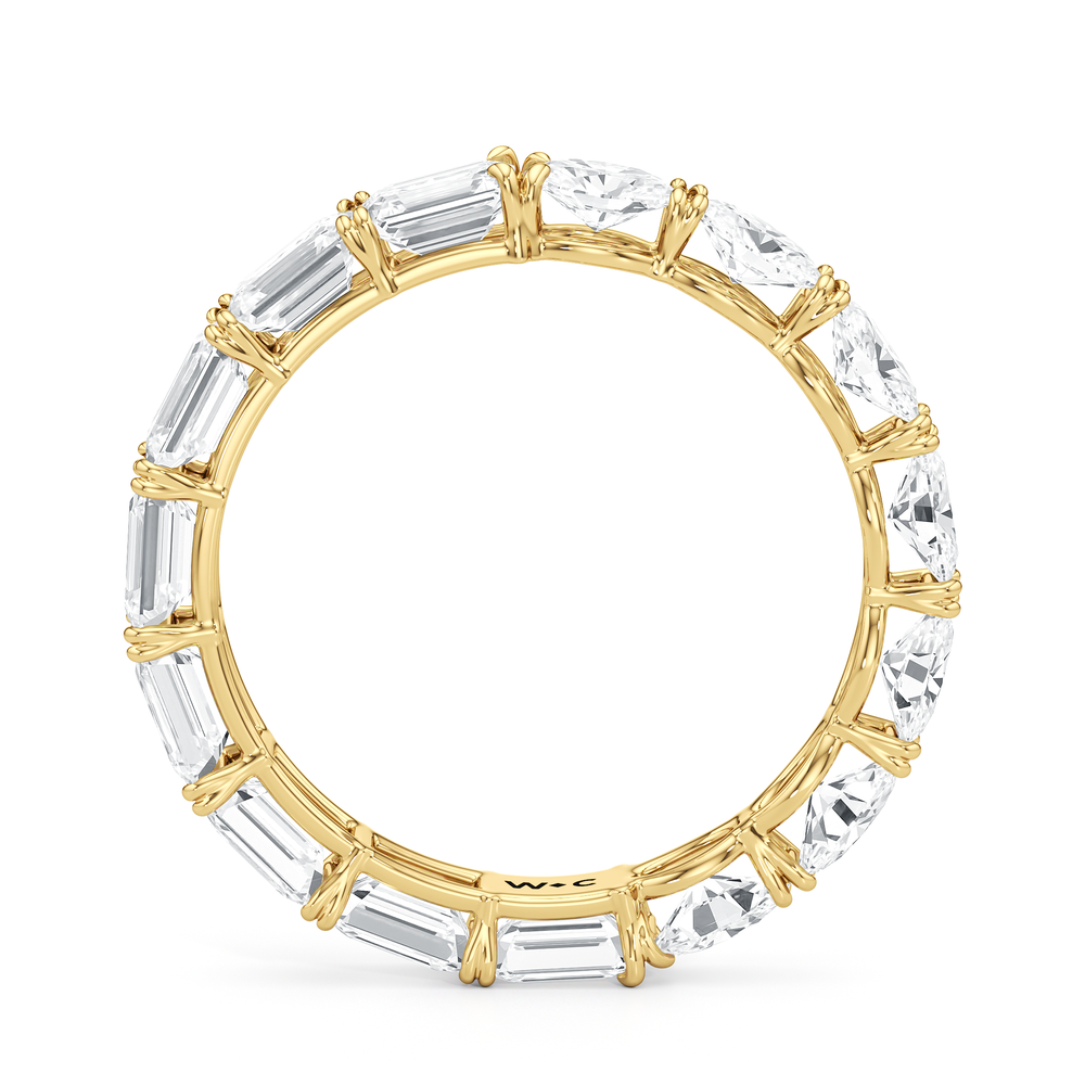 Equinox Half & Half Eternity Band (E+ VS+) with 18KT Yellow Gold / Lab / 4 Cut Diamond in 14KT Yellow Gold / Lab / 4 view 4

