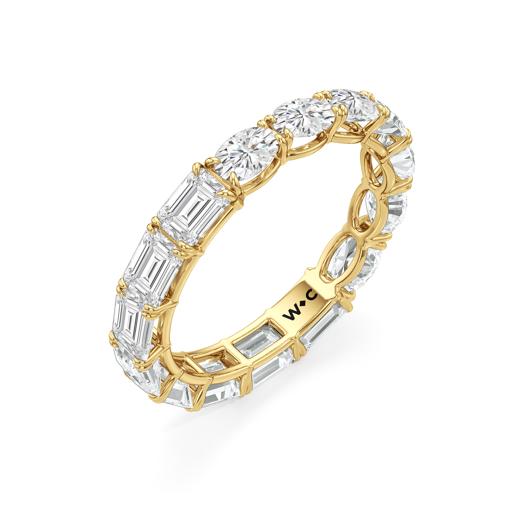 Equinox Half & Half Eternity Band (F/G SI+) with 18KT Yellow Gold / Lab / 4 Cut Diamond in 14KT Yellow Gold / Lab / 4 view 5
