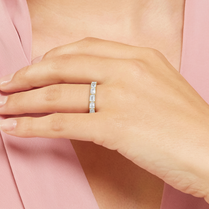 Equinox Half & Half Eternity Band (F/G SI+) with 18KT Yellow Gold / Lab / 5 Cut Diamond in 14KT Yellow Gold / Lab / 5 view 2
