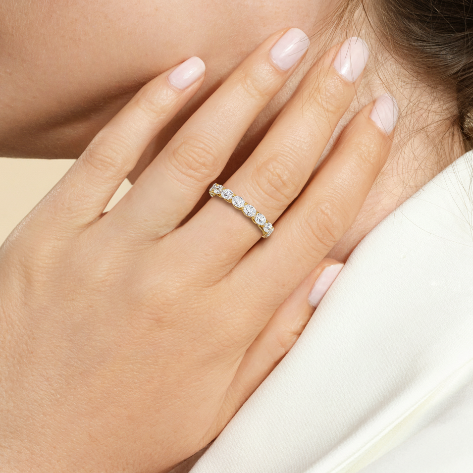 Equinox Half & Half Eternity Band (E+ VS+) with 18KT Rose Gold / Lab / 5 Cut Diamond in 14KT Rose Gold / Lab / 5 view 3
