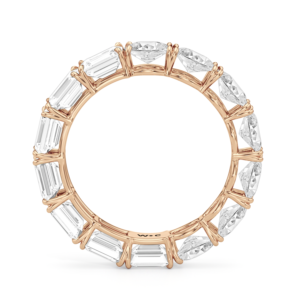 Equinox Half & Half Eternity Band (F/G SI+) with 18KT Rose Gold / Lab / 5 Cut Diamond in 14KT Rose Gold / Lab / 5 view 4
