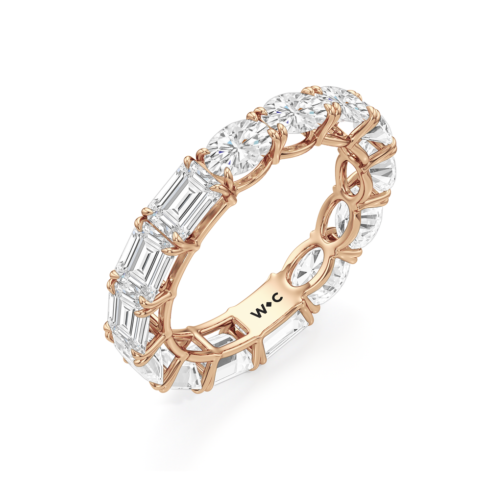 Equinox Half & Half Eternity Band (F/G SI+) with 18KT Rose Gold / Lab / 5 Cut Diamond in 14KT Rose Gold / Lab / 5 view 5
