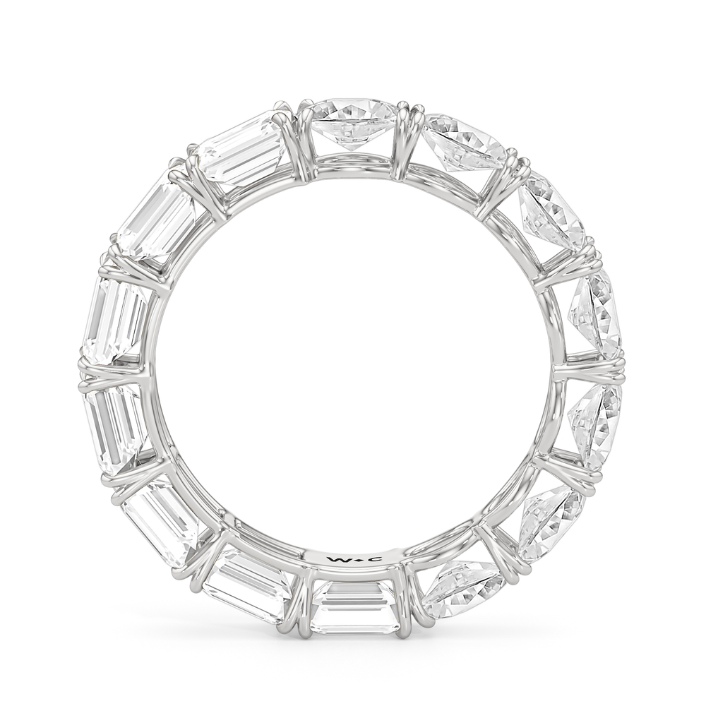 Equinox Half & Half Eternity Band (F/G SI+) with Platinum / Lab / 5 Cut Diamond in 14KT Platinum / Lab / 5 view 4
