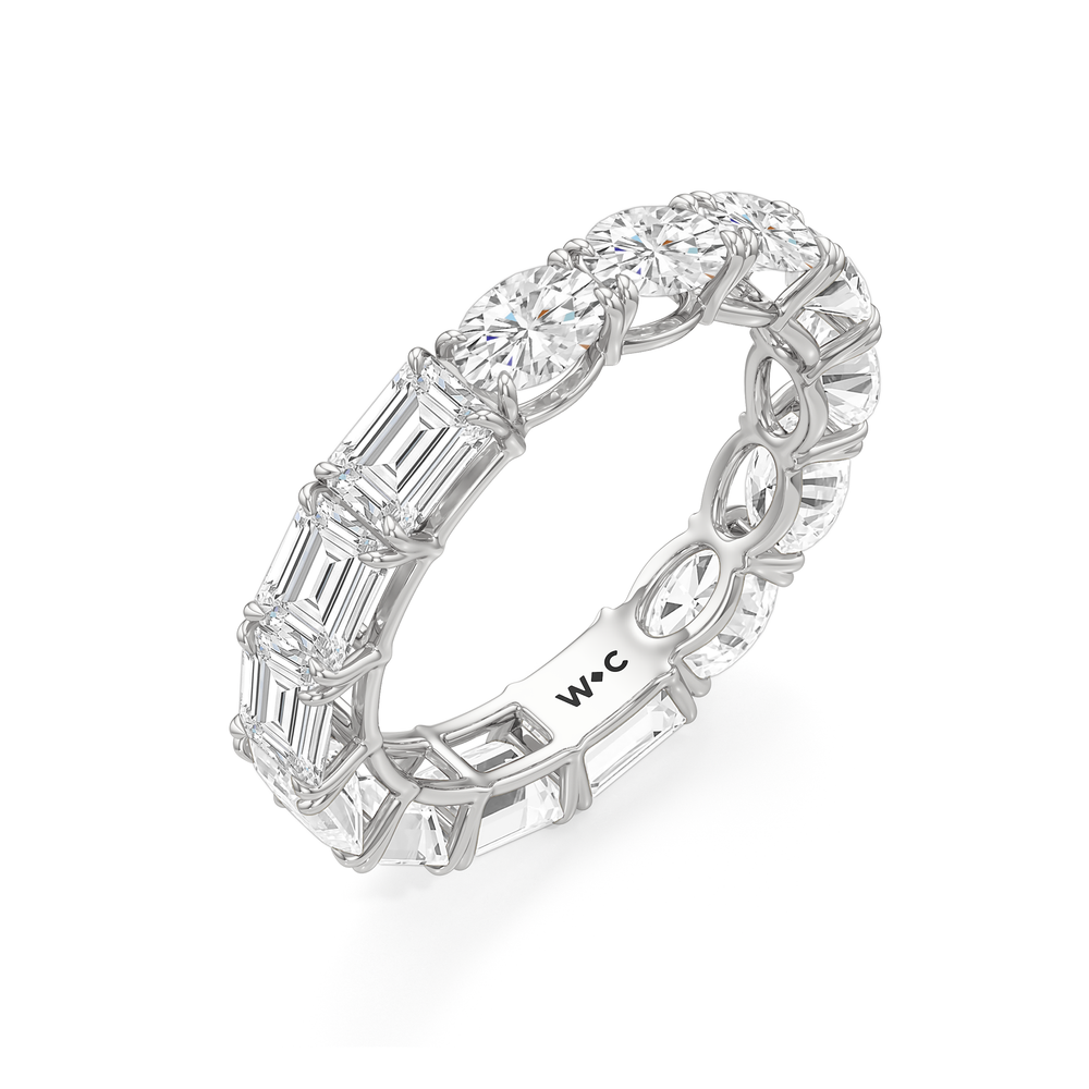 Equinox Half & Half Eternity Band (E+ VS+) with Platinum / Lab / 5 Cut Diamond in 14KT Platinum / Lab / 5 view 5
