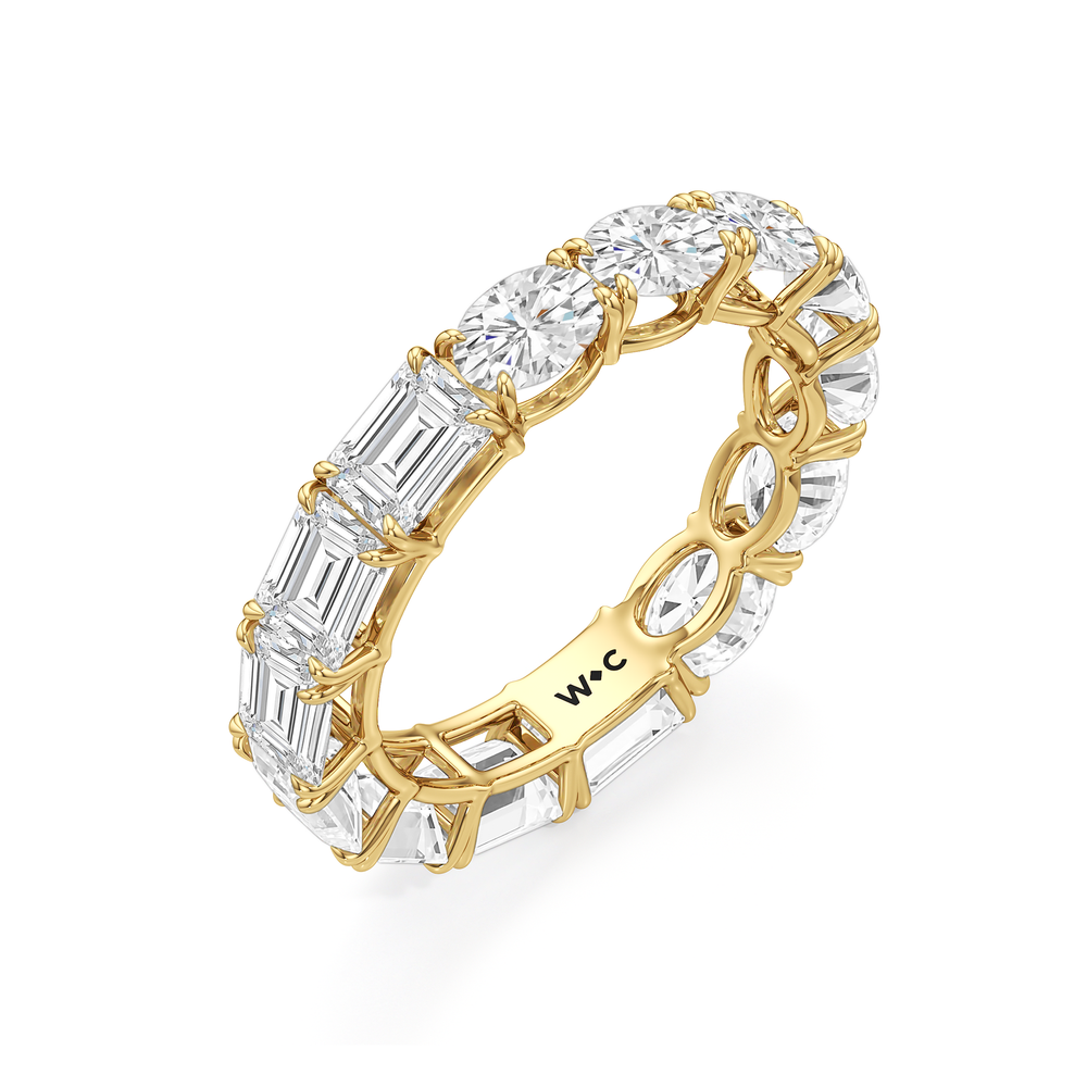 Equinox Half & Half Eternity Band (E+ VS+) with 18KT Yellow Gold / Lab / 5 Cut Diamond in 14KT Yellow Gold / Lab / 5 view 5
