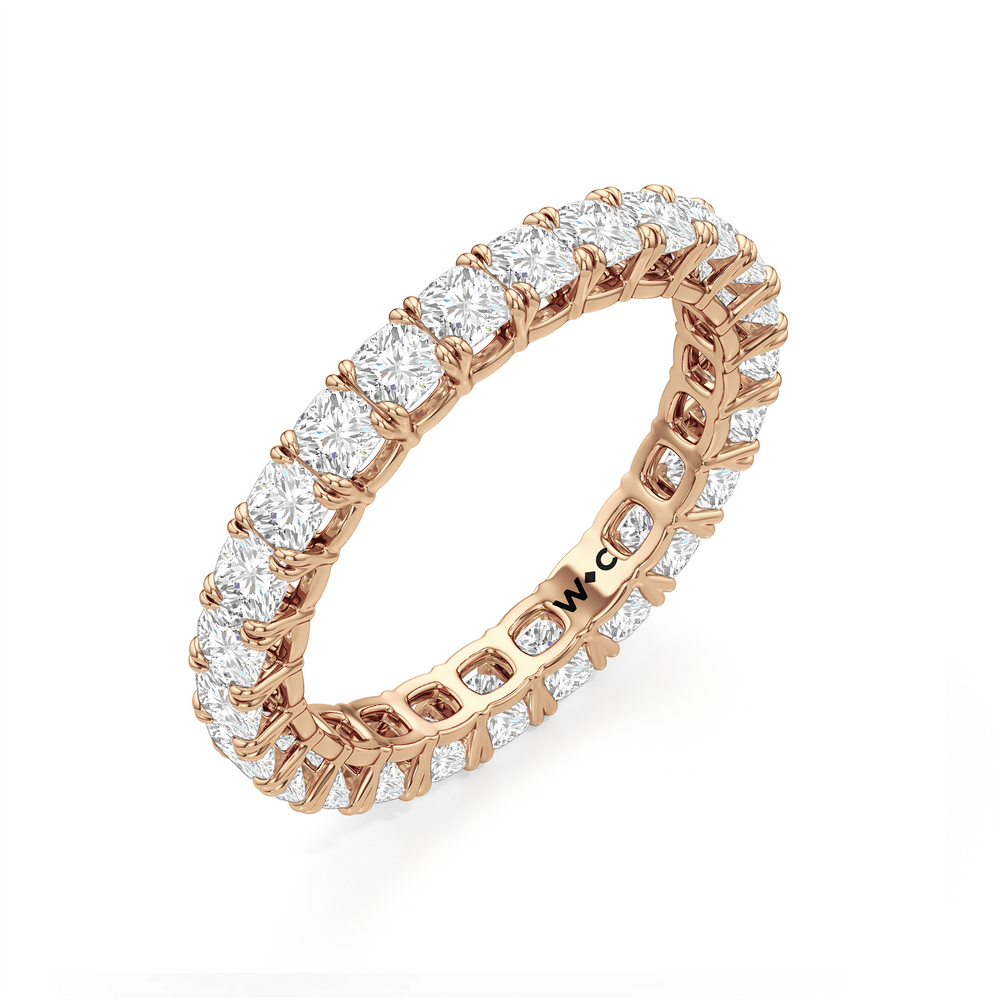 Axis Diamond Eternity Ring (E+ VS+) with 18KT Rose Gold / Lab / 3 Cut Diamond in 14KT Rose Gold / Lab / 3 view 5
