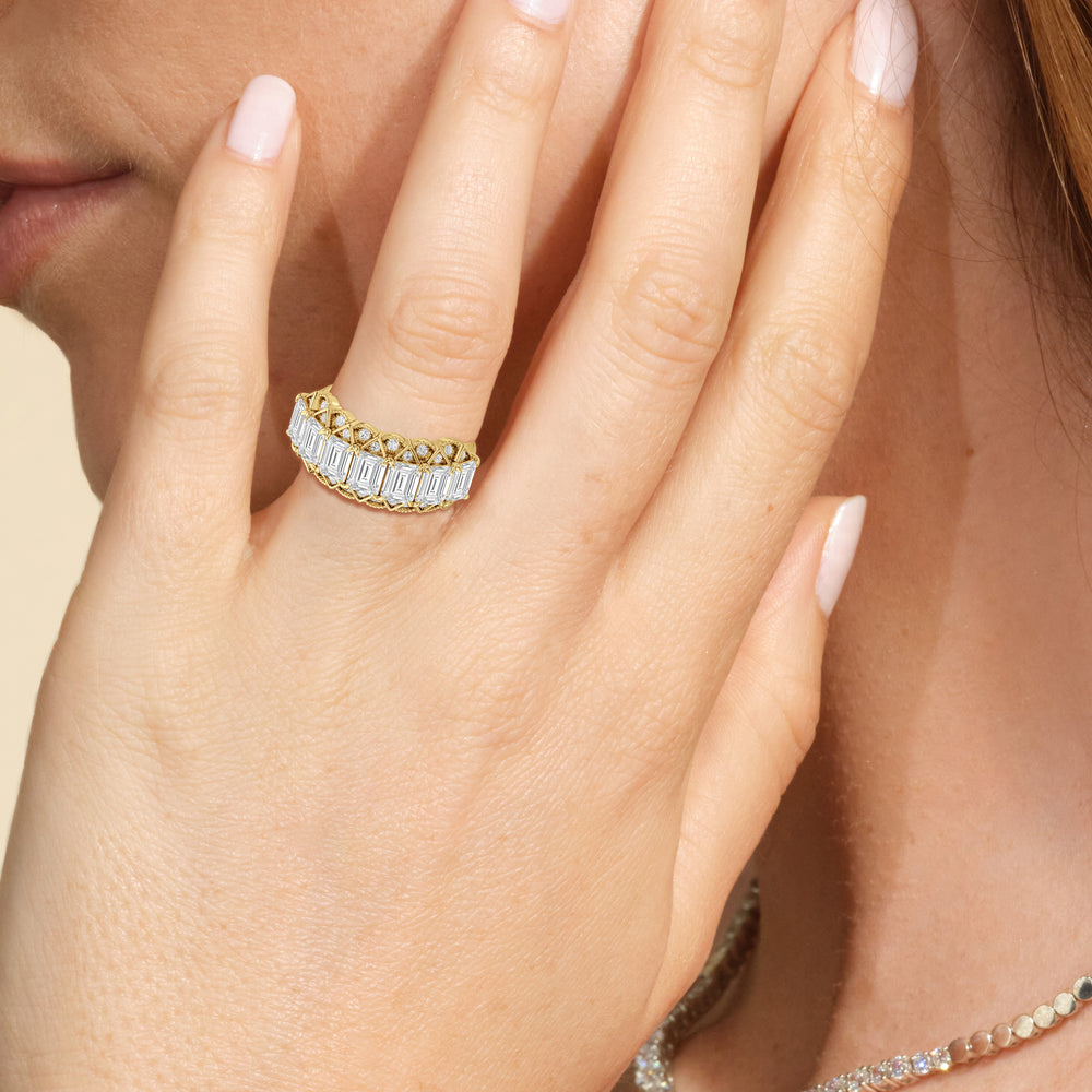 Model Wearing The Frieze Ring view