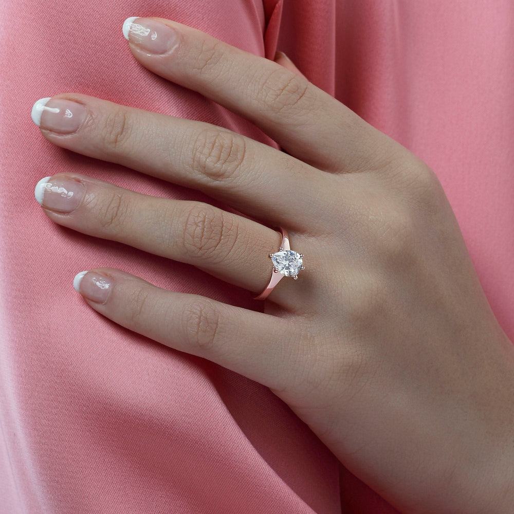 Model Wearing Widening Solitaire Engagement Ring view