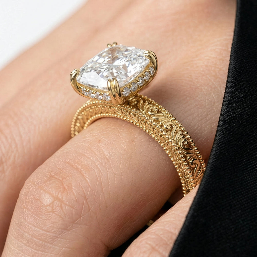 The Seraphine Ring with Round Cut Diamond in 14KT Platinum view 4
