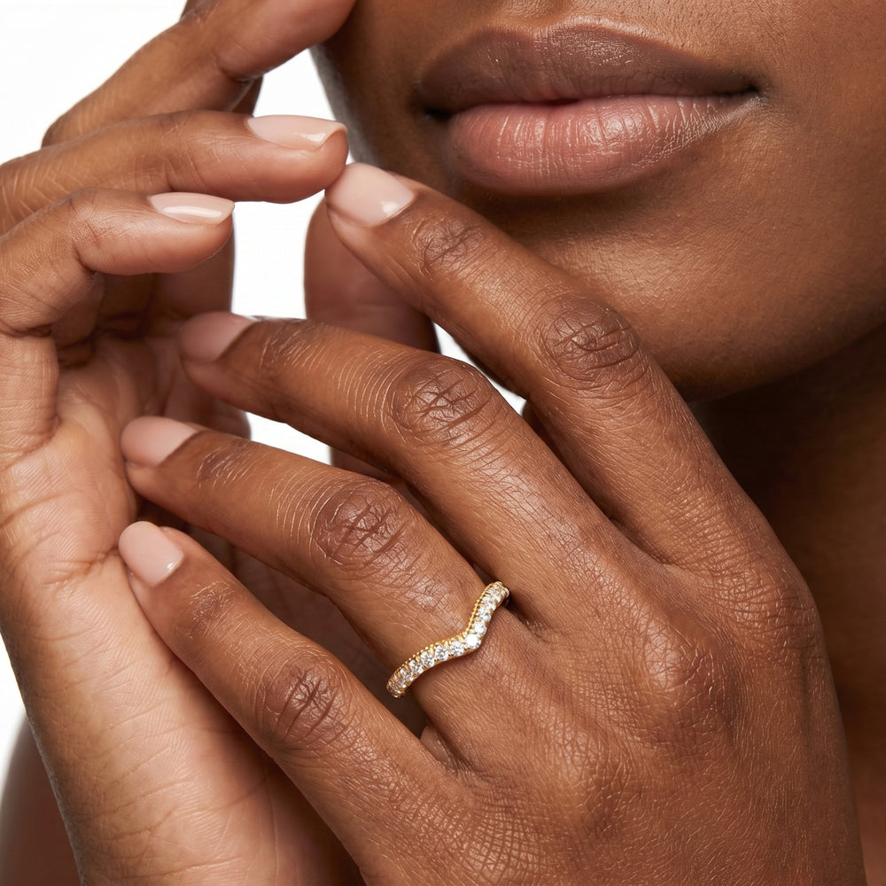 The W Summit Diamond Wedding Band with 18KT Yellow Gold & Platinum Cut Diamond in 14KT Yellow Gold & Platinum view 2
