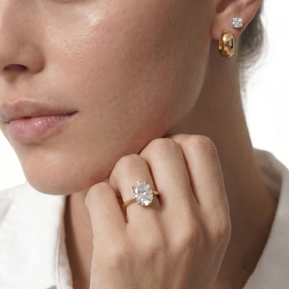 Fine Petite Solitaire Diamond Engagement Ring with Heart Cut Diamond in 14KT Yellow Gold view 3

