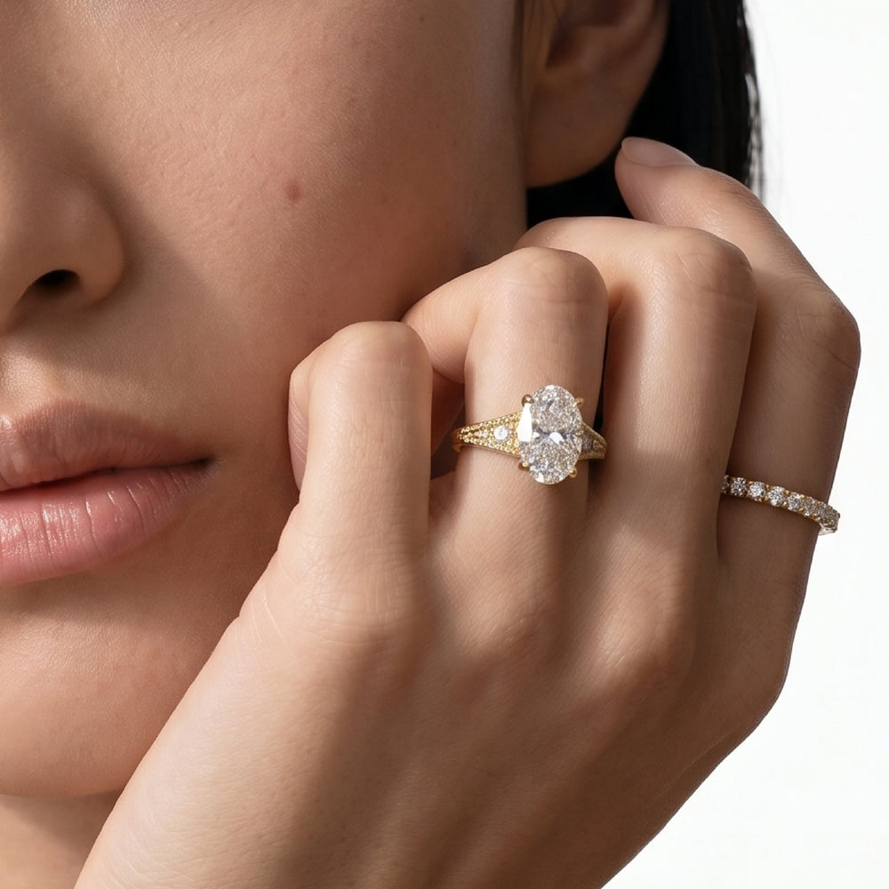 Princess Cut Heirloom Milgrain Diamond Engagement Ring with Lab Grown Diamond in 14KT Rose Gold view 3
