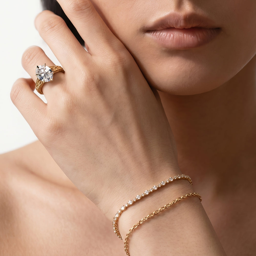 Round Cut The Seraphine Six Prong Ring with Lab Grown Diamond in 14KT Platinum view 4
