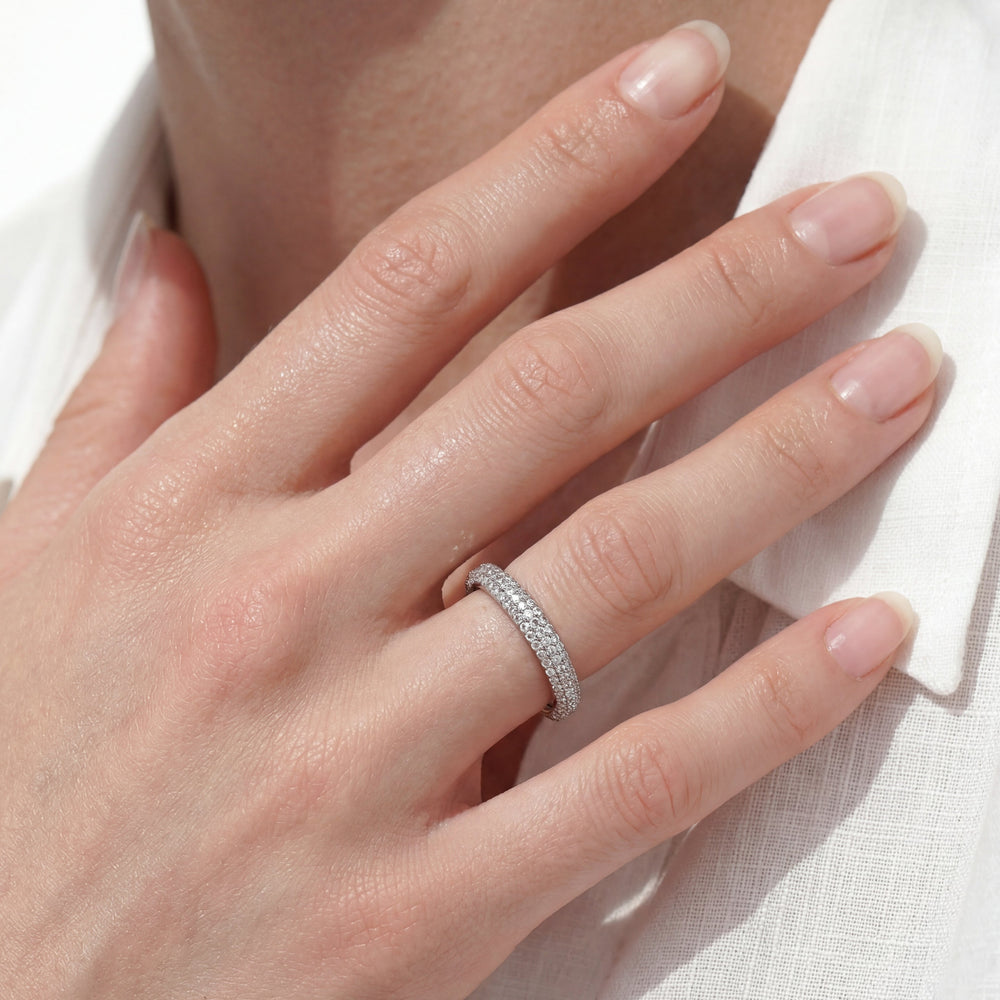 The Windsor Slim Eternity Ring with Platinum / Lab / 2 Cut Diamond in 14KT Platinum / Lab / 2 view 5
