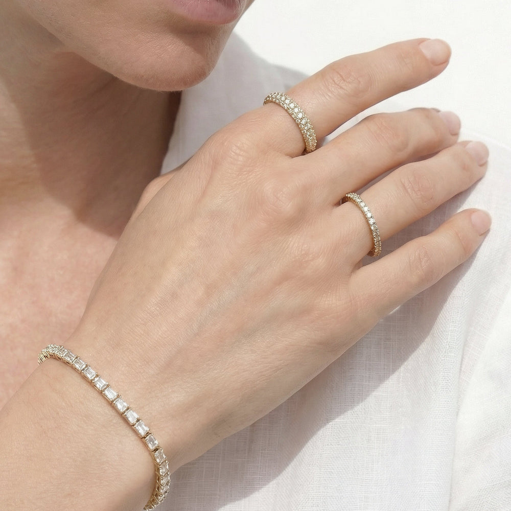 The Windsor Slim Eternity Ring with Platinum / Lab / 2 Cut Diamond in 14KT Platinum / Lab / 2 view 4
