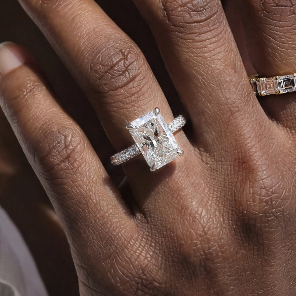 Emerald Cut The Windsor Ring with Lab Grown Diamond in 14KT Yellow Gold view 3

