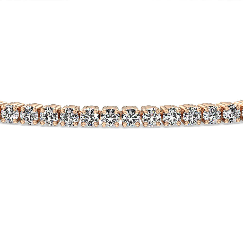Four Prong Lab Diamond Tennis Bracelet with 1 5/8 Cut Diamond in 14KT Rose Gold view 3
