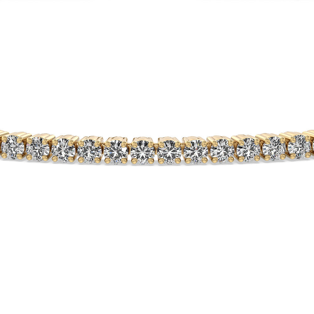 Four Prong Lab Diamond Tennis Bracelet with 1 5/8 Cut Diamond in 14KT Yellow Gold view 3
