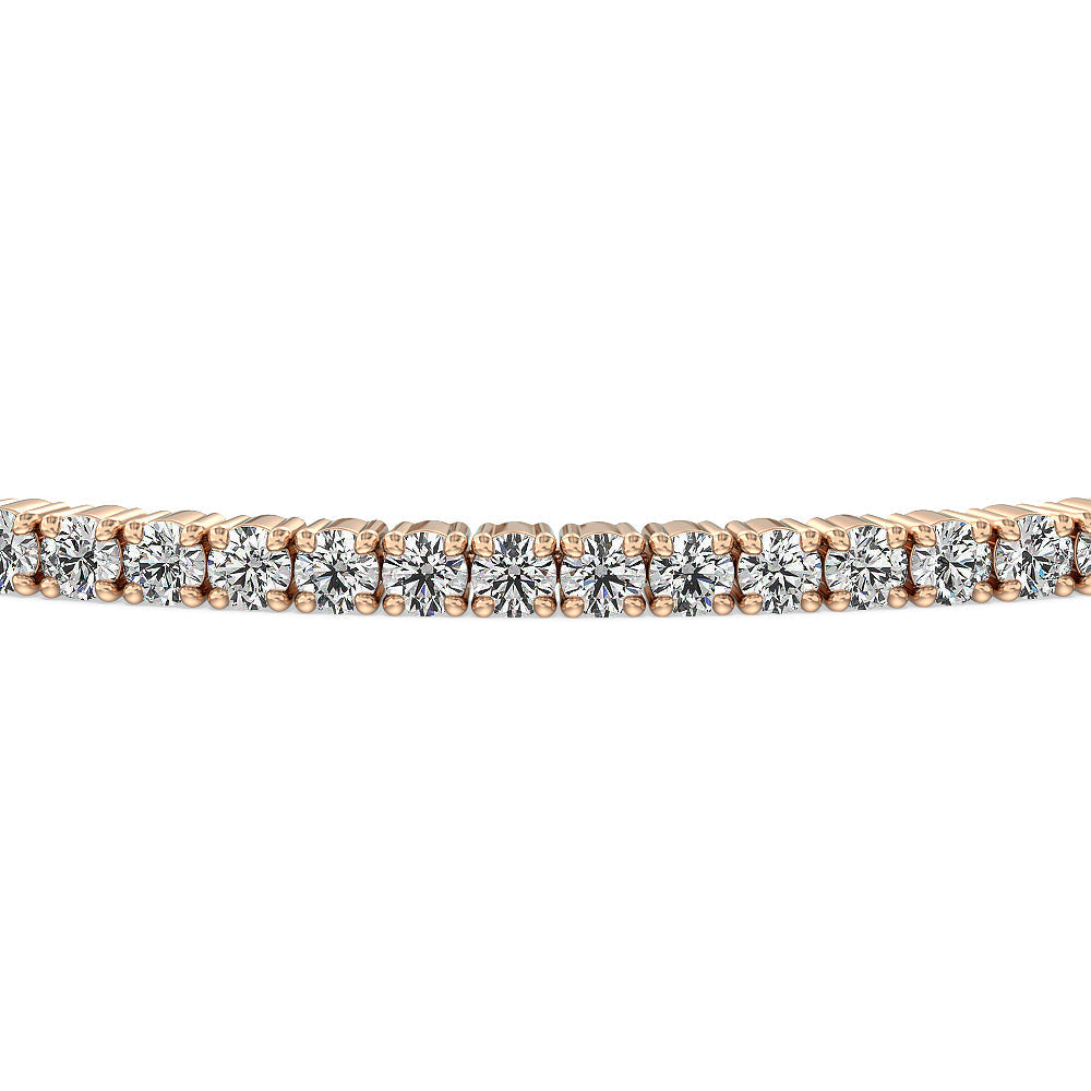 Four Prong Lab Diamond Tennis Bracelet with 2 1/2 Cut Diamond in 14KT Rose Gold view 2
