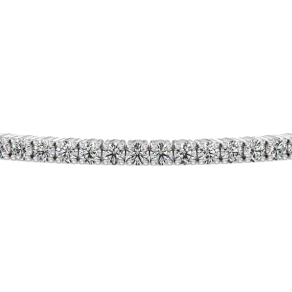 Four Prong Lab Diamond Tennis Bracelet with 2 1/2 Cut Diamond in 14KT White Gold view 3
