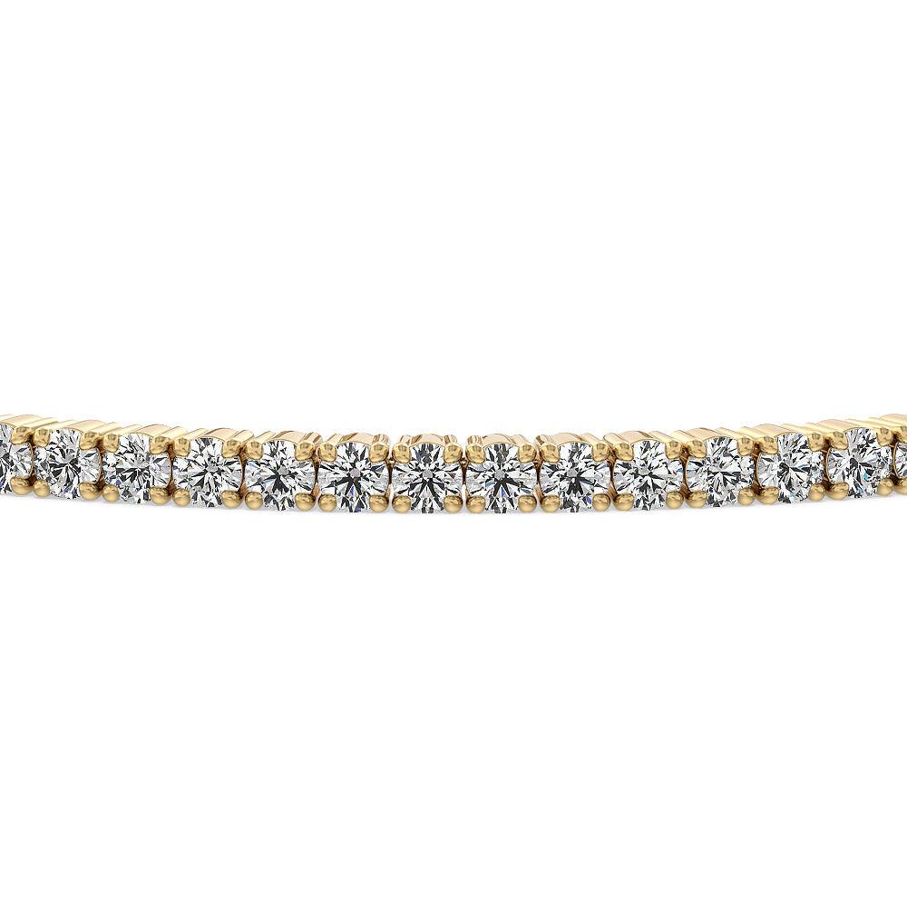 Four Prong Lab Diamond Tennis Bracelet with 2 1/2 Cut Diamond in 14KT Yellow Gold view 3
