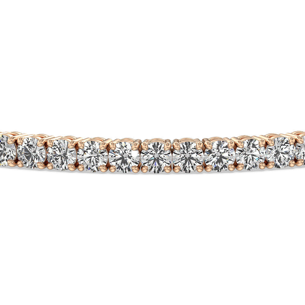 Four Prong Lab Diamond Tennis Bracelet with 5 Cut Diamond in 14KT Rose Gold view 3
