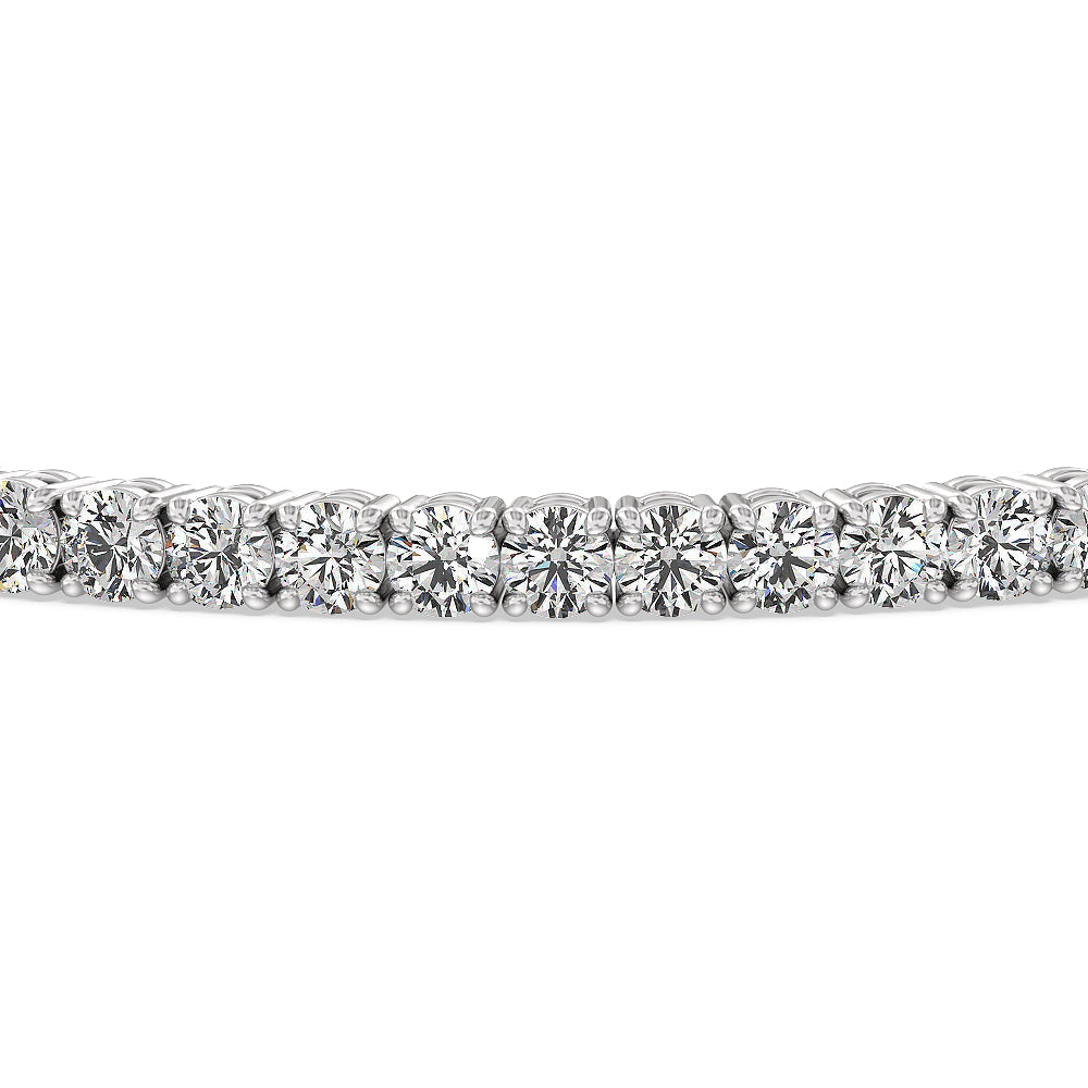 Four Prong Lab Diamond Tennis Bracelet with 5 Cut Diamond in 14KT White Gold view 3
