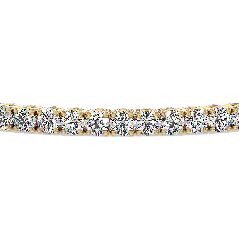 Four Prong Lab Diamond Tennis Bracelet with 5 Cut Diamond in 14KT Yellow Gold view 7
