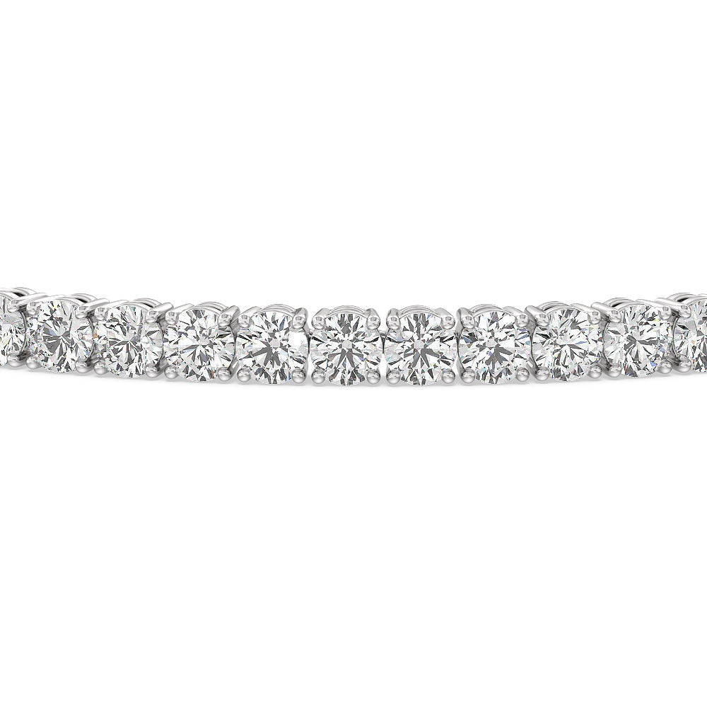 Four Prong Lab Diamond Tennis Bracelet with 6 Cut Diamond in 14KT White Gold view 3
