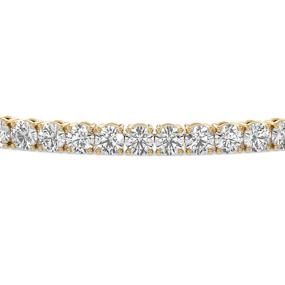 Four Prong Lab Diamond Tennis Bracelet with 6 Cut Diamond in 14KT Yellow Gold view 3
