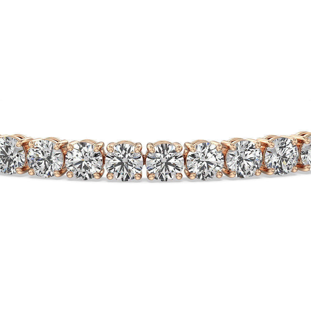 Four Prong Lab Diamond Tennis Bracelet with 9 Cut Diamond in 14KT Rose Gold view 2
