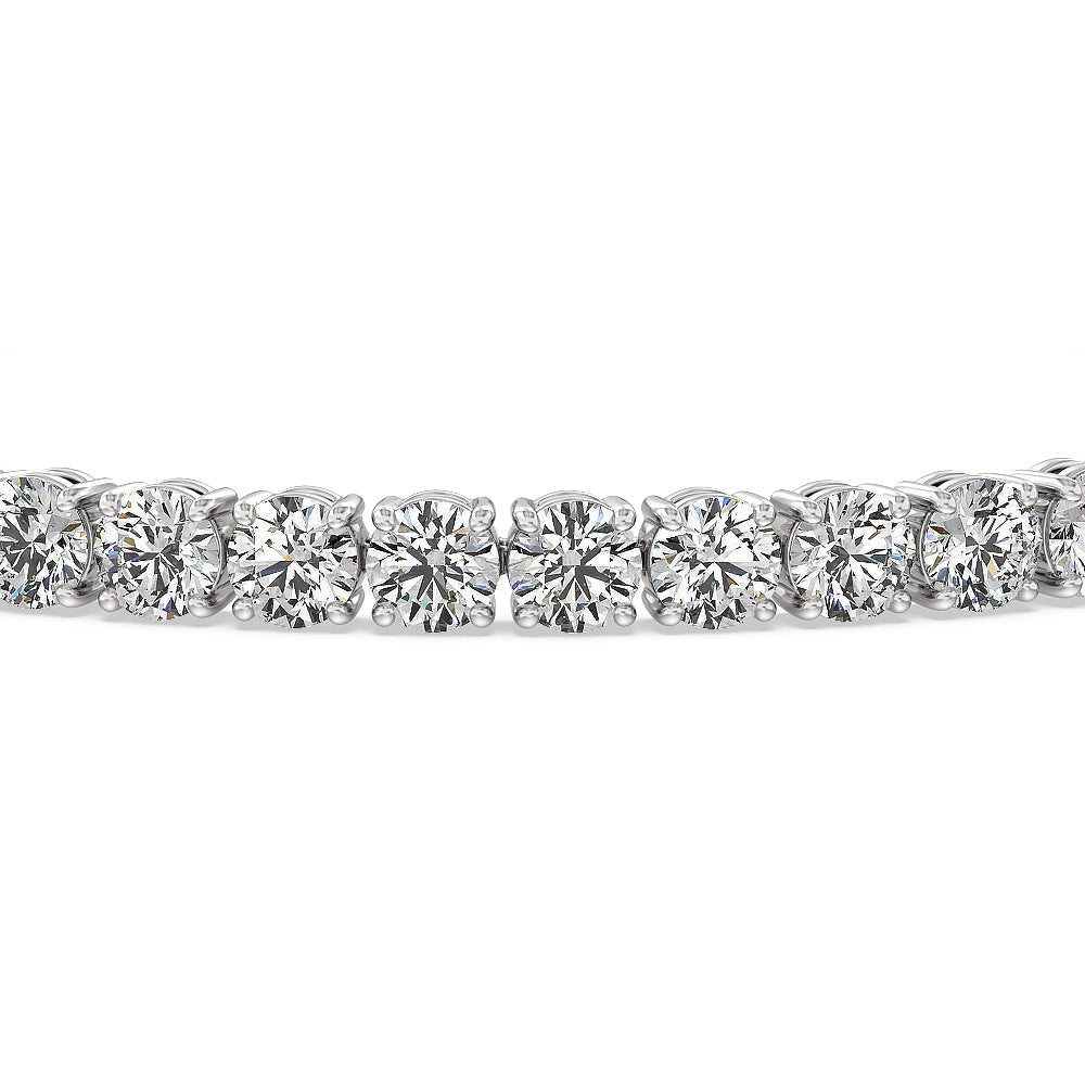 Four Prong Lab Diamond Tennis Bracelet with 9 Cut Diamond in 14KT White Gold view 2
